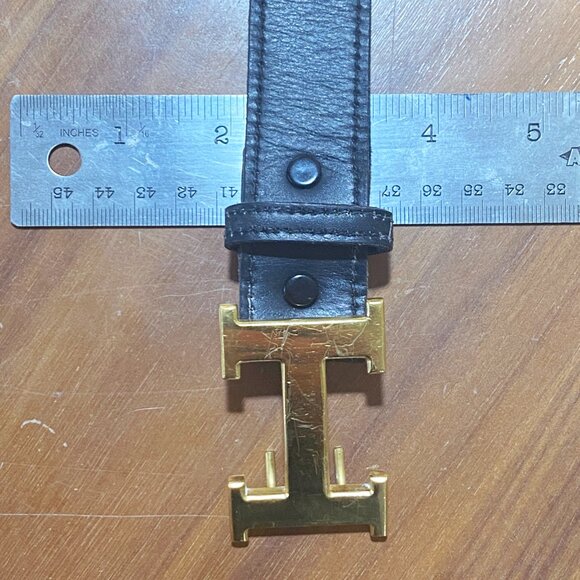 Rare Hermés Double-Claw Black Leather Belt 34" - Picture 6 of 9